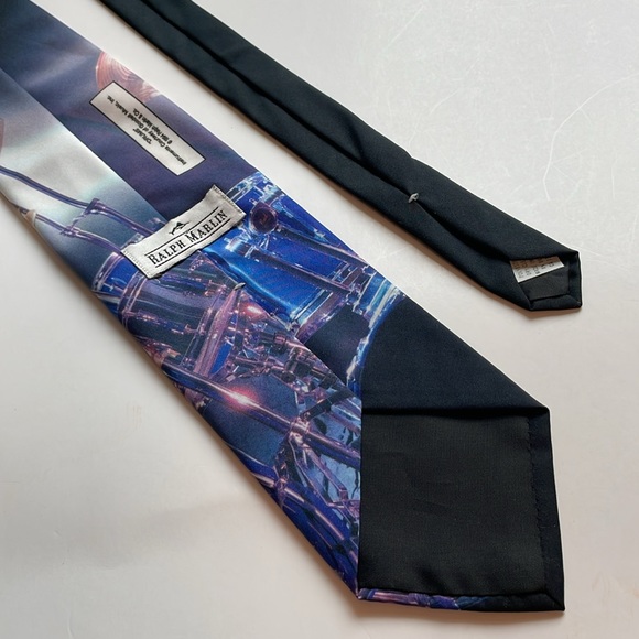 Ralph Marlin Drums Polyester necktie tie 54” X 3 5/8” vintage 1994 music rock - Picture 5 of 8